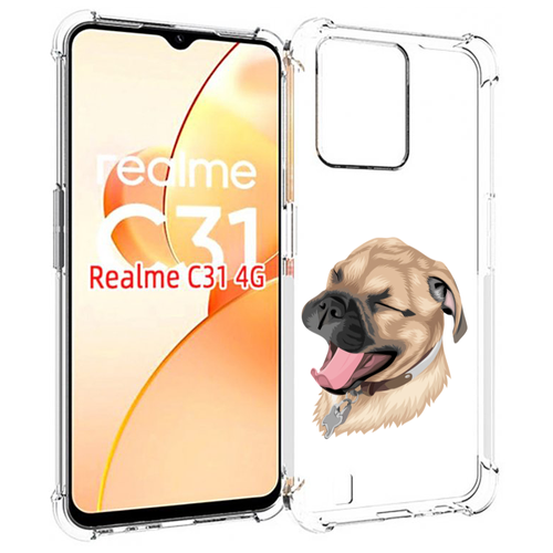 Чехол MyPads очень-довольная-собака для OPPO Realme C31 задняя-панель-накладка-бампер чехол mypads бигль собака для oppo realme c31 задняя панель накладка бампер