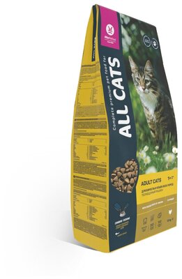 ALL CATS полнорационный сухой корм для взрослых кошек 2,4 кг