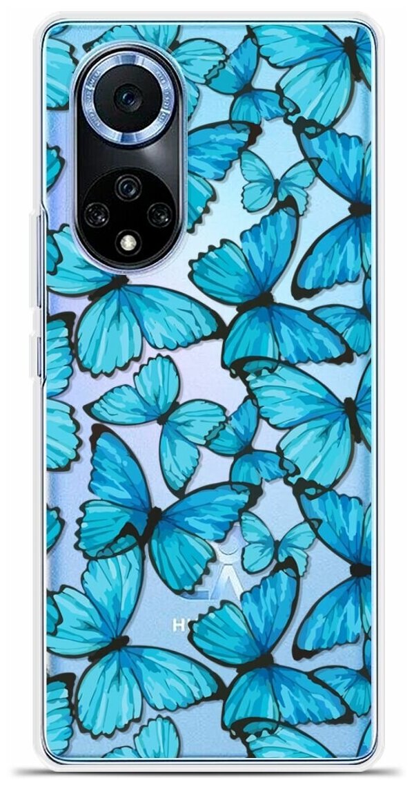 Силиконовый чехол на Huawei nova 9 Pro Узор из бабочек / для Хуавей Нова 9 Про