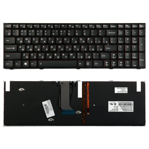 Клавиатура для ноутбука Lenovo IdeaPad Y500 Y500N Y500NT Series Плоский Enter Черная с рамкой С подсветкой PN Y590-RU 4494₽