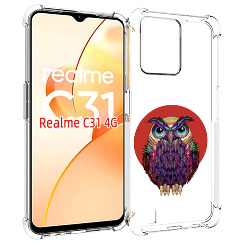 Чехол MyPads Сова 3 для OPPO Realme C31 задняя-панель-накладка-бампер чехол mypads лев 3 для oppo realme c31 задняя панель накладка бампер