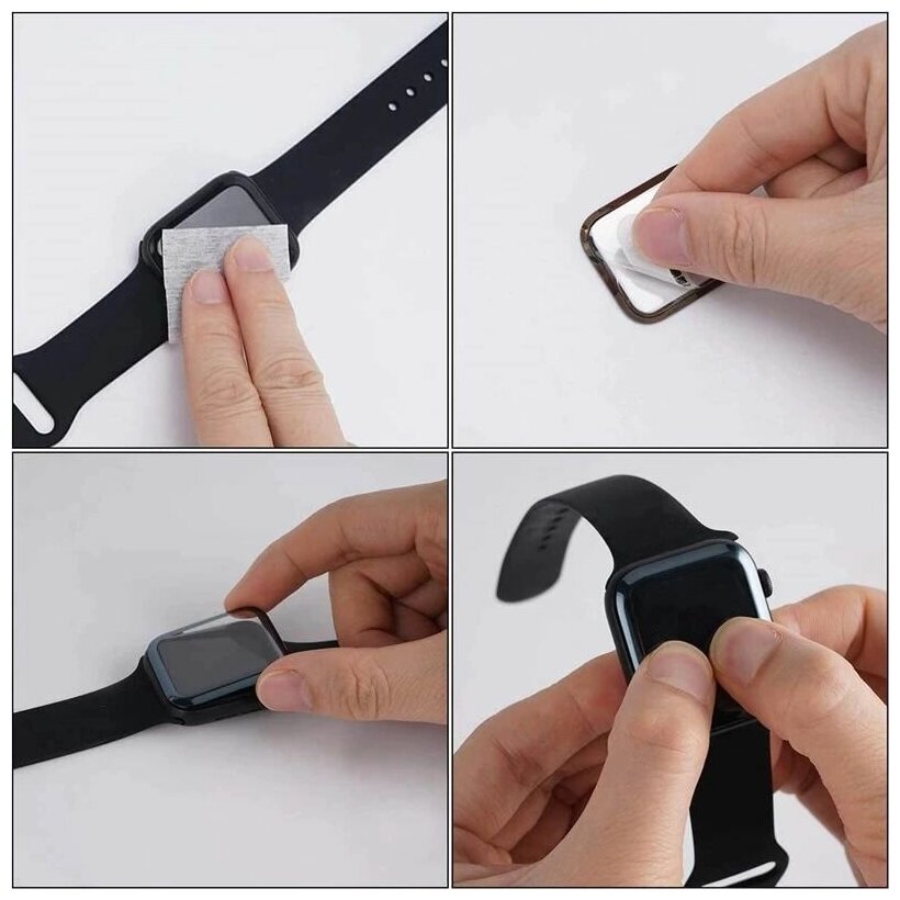 Защитное стекло 3D на Apple Watch Series 4 5 6 SE (эпл вотч) 44