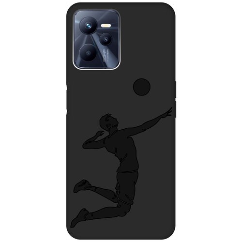 Матовый чехол Volleyball для Realme C35 / Рилми С35 с 3D эффектом черный матовый чехол boxing для realme c35 рилми с35 с 3d эффектом черный