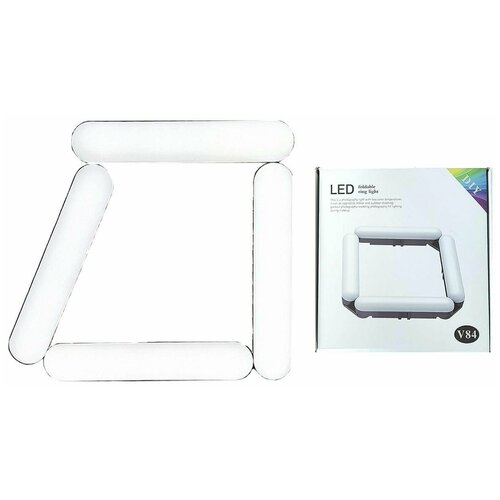 Кольцевая лампа напольная 20 см складная 4х секционная V84 для фото и видеосъемки черная без треноги 178000₽