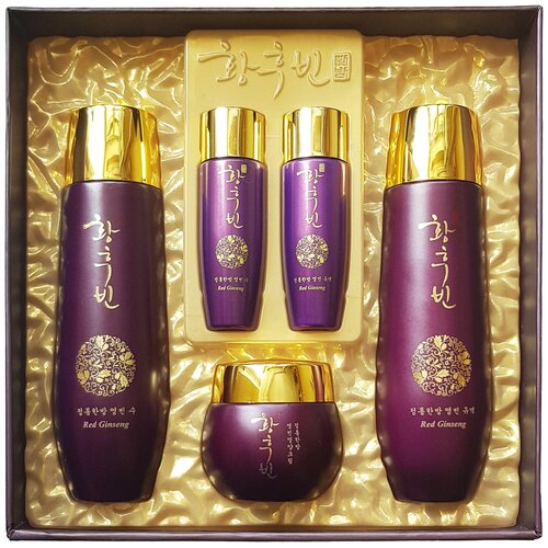 Антивозрастной набор средств для лица с женьшенем Hwang Hoo Bin Red Ginseng Skin Care Set 3 Pcs [Bergamo]