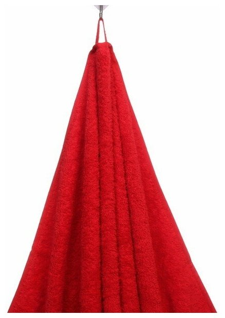 Полотенце махровое 70*140см «LUNA» цвет красный 02050 плотность 360гр/м2 с петелькой-подвесом - фотография № 8