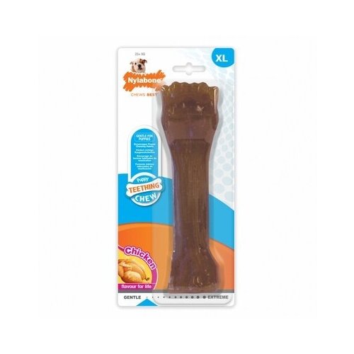 Nylabone косточка для щенков с режущимися зубами, аромат курицы, xl (puppy bone) 980323eu, 0,215 кг, 35139