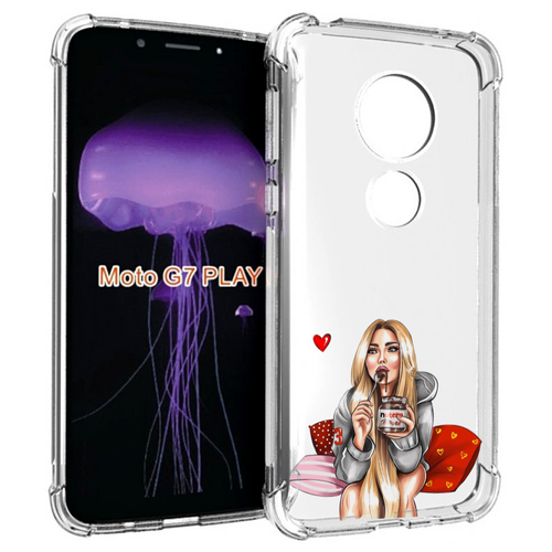 Чехол MyPads любительница-нутеллы женский для Motorola Moto G7 Play задняя-панель-накладка-бампер