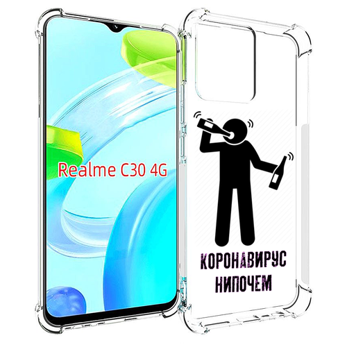 Чехол MyPads нипочем-коронавирус для Realme C30 4G / Narzo 50i Prime задняя-панель-накладка-бампер