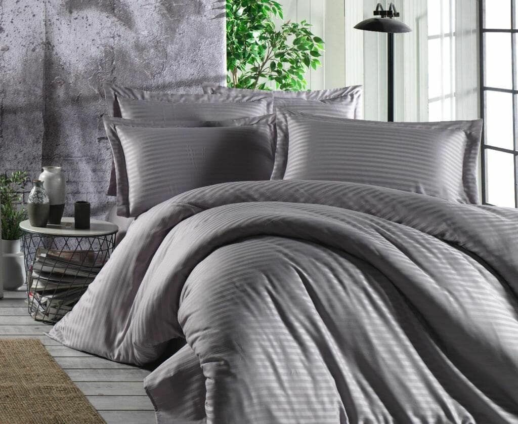 Комплект постельного белья с одеялом Boris Страйп-Сатин, Евро, наволочки 50x70, - фотография № 1