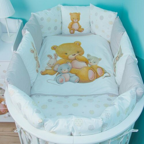 Мишкина Компания пузырьки для овальной кроватки 6 предметов Серый 7290₽