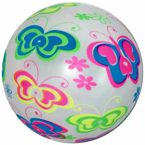 Мяч детский флуоресцентный "Бабочки" Moby Kids ПВХ 22 см