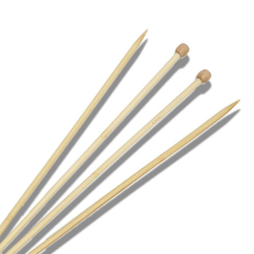 фото Спицы прямые бамбуковые №6.5мм, длиной 35см, 2шт.