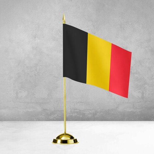 Настольный флаг Бельгии на пластиковой подставке под золото настольный георгиевский флаг на пластиковой подставке под золото