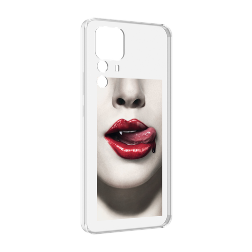 Чехол MyPads губы-вампирши для Xiaomi 12T Pro задняя-панель-накладка-бампер