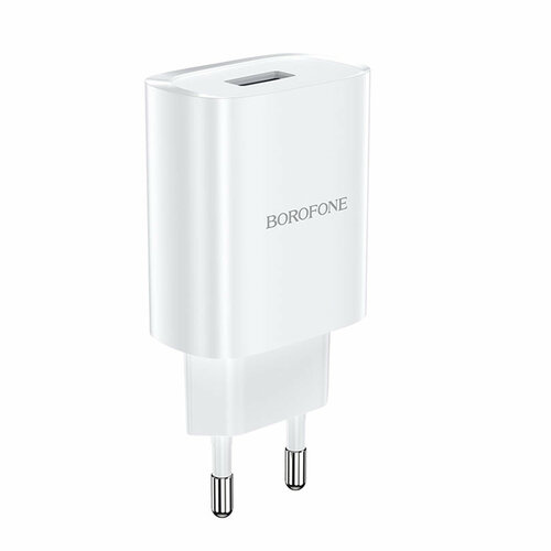 Блок питания сетевой 1 USB Borofone, BN1, 2100mA, пластик, цвет: белый
