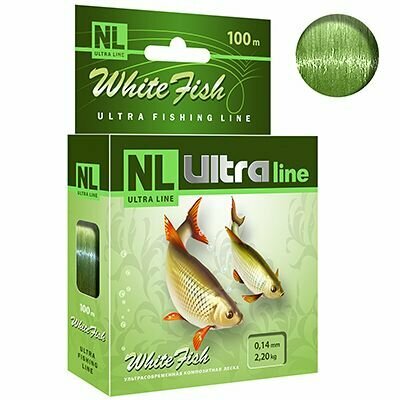 Монофильная леска для рыбалки AQUA NL ULTRA WHITE FISH (Белая рыба) 100m 0,14mm ( 1 штука )