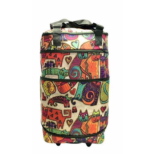 Тележка для багажа КОТ-ТР, 30 л, 32х51х20 см, ручная кладь, оранжевый тележка для багажа рыжий кот 36х88х31 см ручная кладь опорные ножки черный