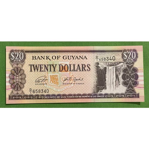 Банкнота Гайана 20 долларов UNC гайана 5000 долларов 2011 г unc