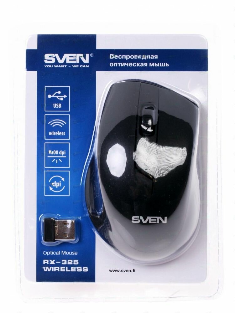 Мышь беспроводная Sven RX-325 чёрный USB