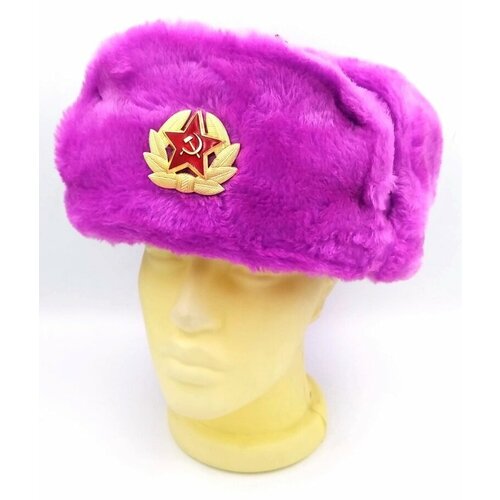 Шапка ушанка ПодариТо, размер 60, фиолетовый шапка ушанка подарито демисезон зима подкладка размер 60 коричневый