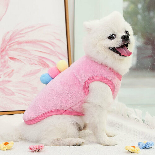 Свитер флисовый розовый с мороженным XS мультяшная флисовая утолщенная теплая зимняя одежда для собак одежда для жирной собаки тедди французского бульдога мопса дизайнерская