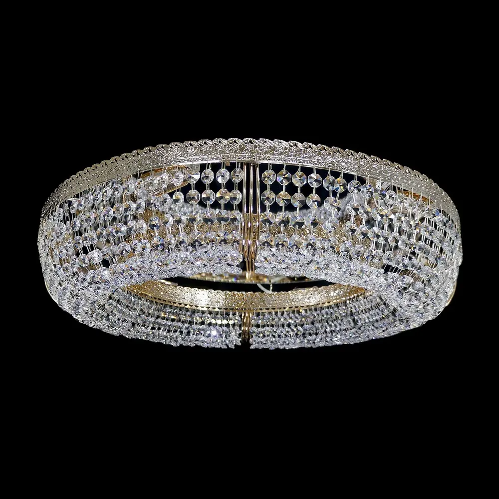 фото Люстра подвесная Кольцо Италия хрустальная (Золото) 6 ламп