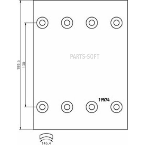 DON BC801A7340 BC801A7340_накладки тормозные 1-рем!19574 18.5-12.0 (300x200)(93251 8x15 64)\BPW, Cardi, Kass
