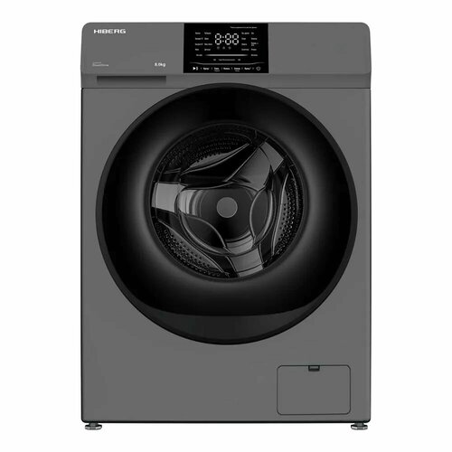 Стиральная машина 595 см на 8 кг Hiberg i-DDQ6-814 Sd стальная 5990000₽