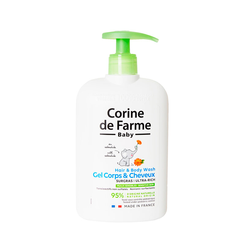 Гель для тела и волос с календулой ультрапитательный очищающий Corine de Farme Hair & Body Wash Ultra-Rich 500 мл