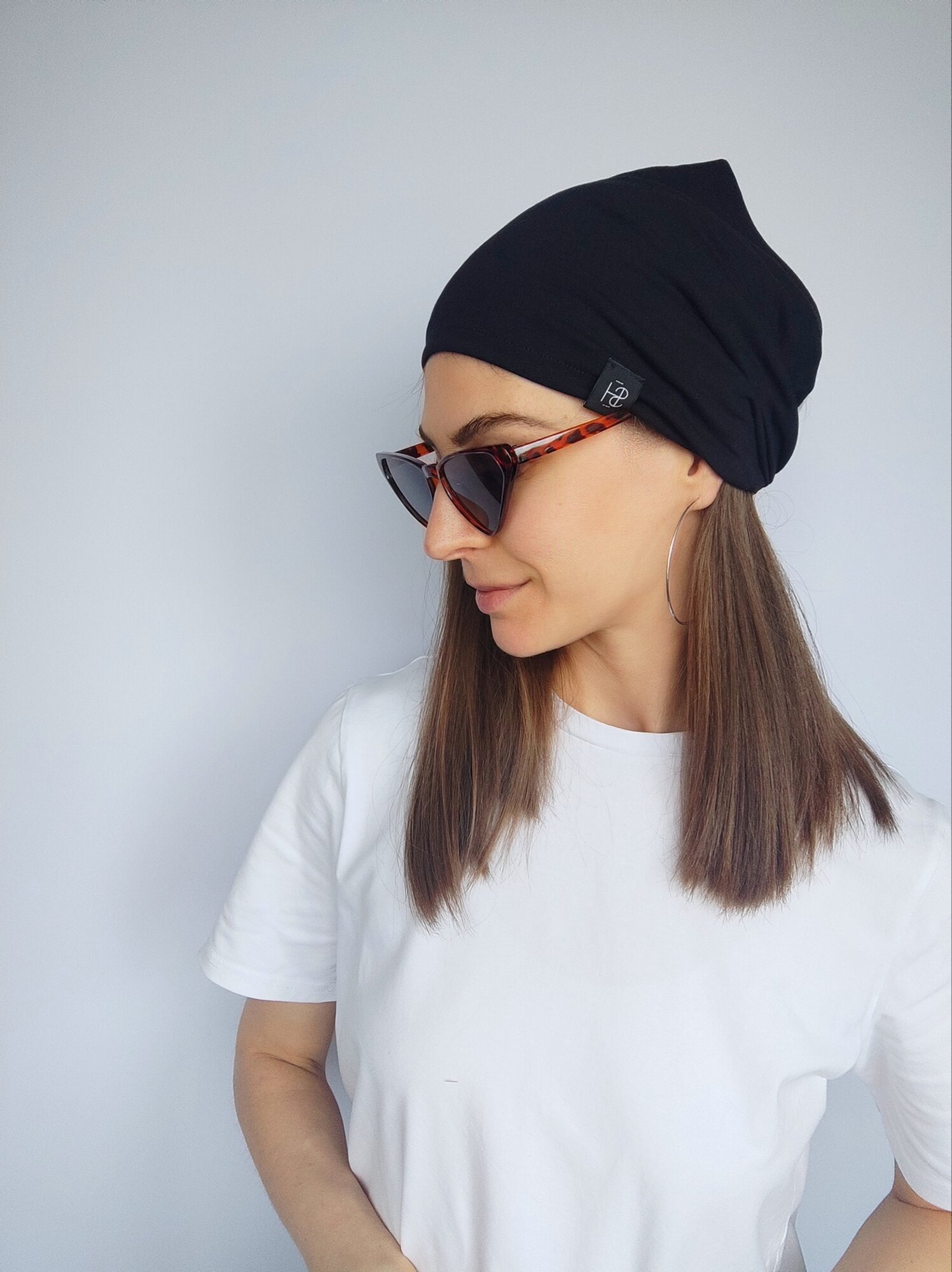 Бандана SILK HEART Весна-лето 2025 для женщин, размер единый, черный