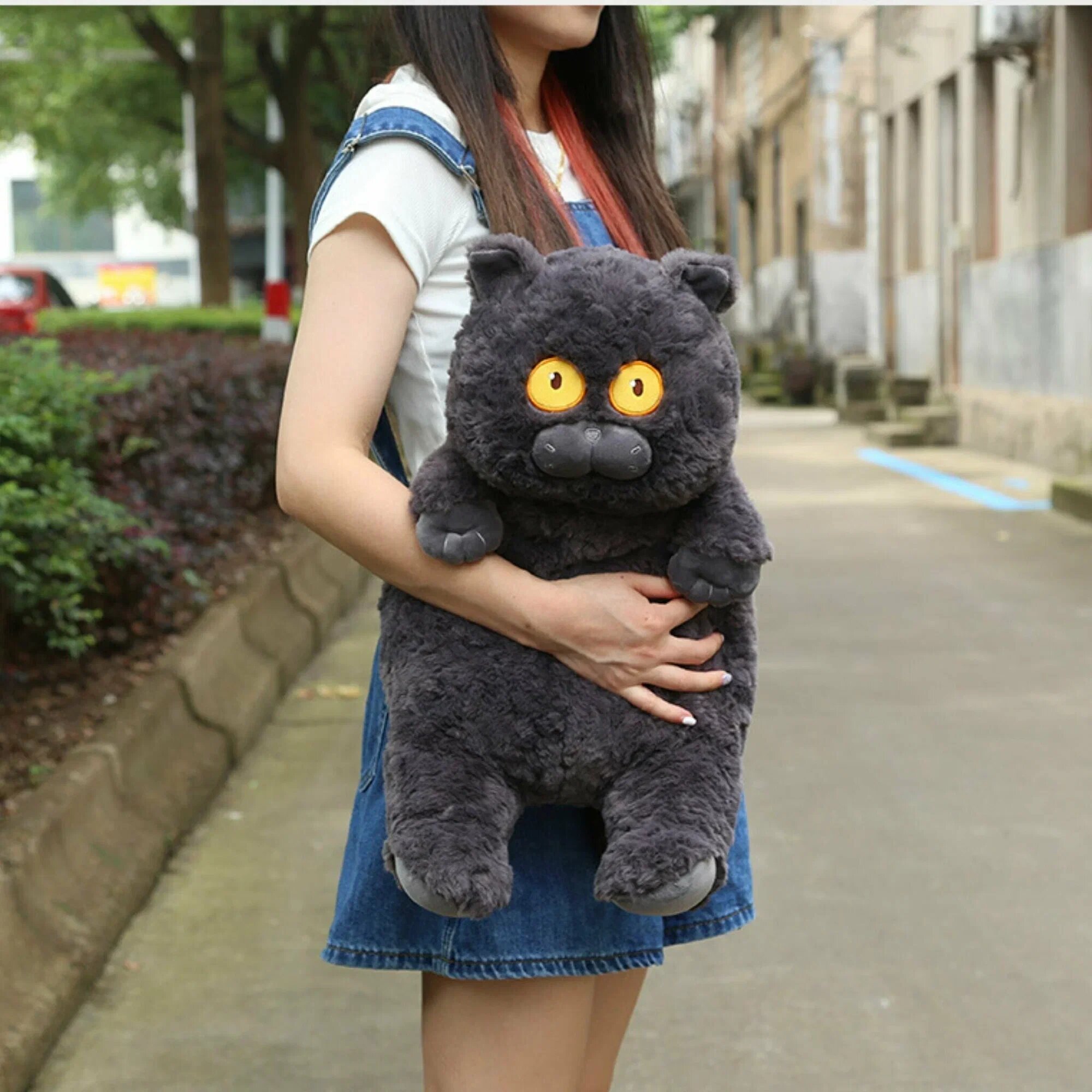Мягкая игрушка кот обормот, кот обнимашка, 45 см черный