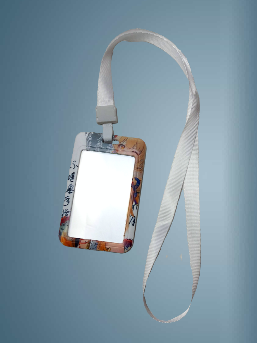 Чехол для бейджа Melody, на ленте, пластик, вертикальное крепление, оранжевый — фото 1