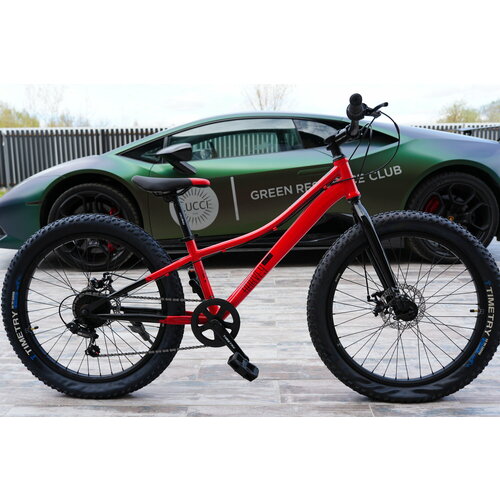 Велосипед полу-фэтбайк Fatbike Time Try TT2747s 24 Рама 12 Взрослый Детский Подростковый красный 2340000₽