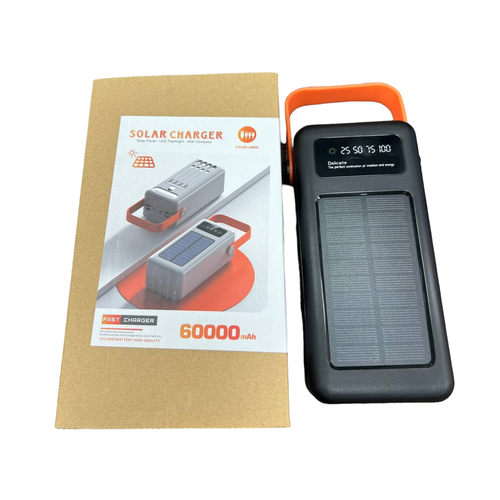 Внешний аккумулятор 60 000 мАч powerbank повербанк с солнечной панелью универсальный 2999₽