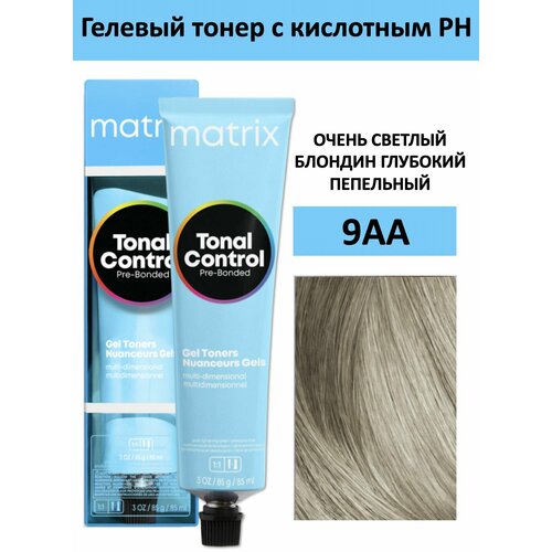 фото Matrix тонер гелевый tonal control с кислым ph 9aa очень светлый блондин глубокий пепельный 90мл