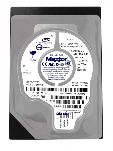 Жесткий диск Maxtor 2F040J0 40Gb 5400 IDE 3.5" HDD