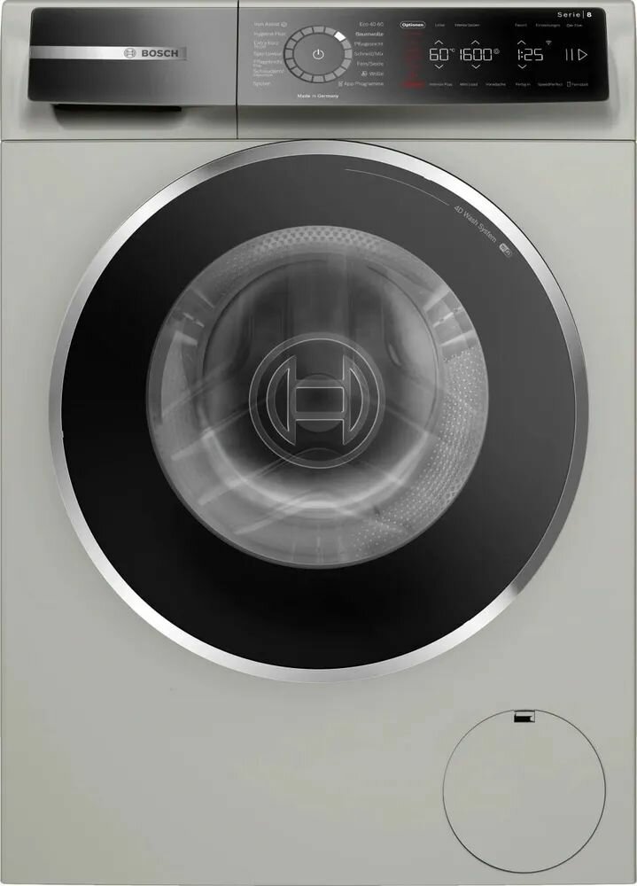 фото Стиральная машина Bosch Serie 8 WGB2560XME, 10 кг, 1600 оборотов, 12 программ, полная защита от протечек, серебристый