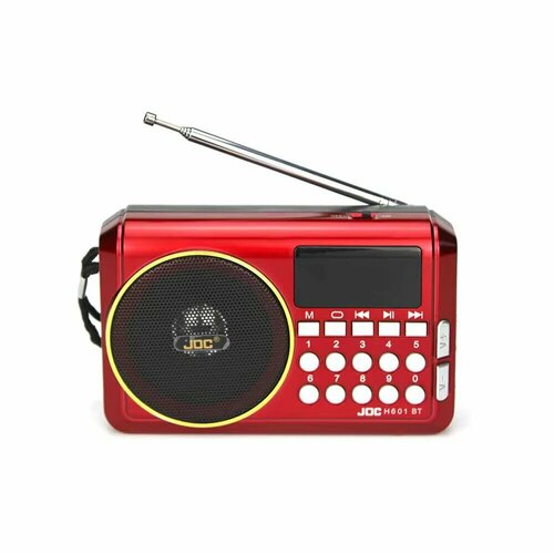 Радиоприёмник портативный Joc H601BT, красный (FM, MP3, Bluetooth)