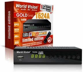 Ресивер для цифрового телевидения приставка тюнер тв для телевизора World Vision T624 A