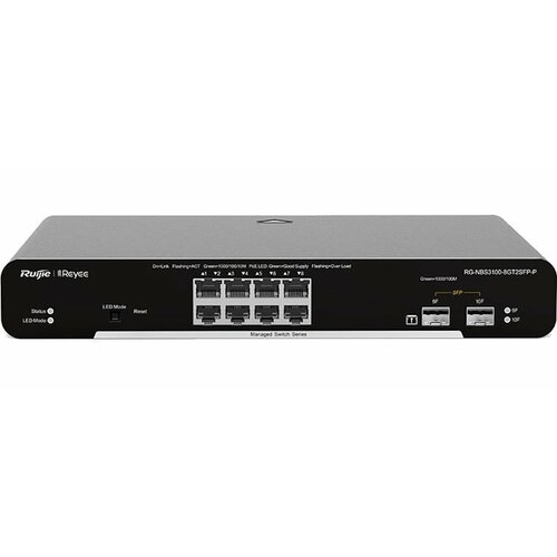 Коммутатор Ruijie RG-NBS3100-8GT2SFP 8-PoE Smart 10-ports RG-NBS3100-8GT2SFP-P 12845₽