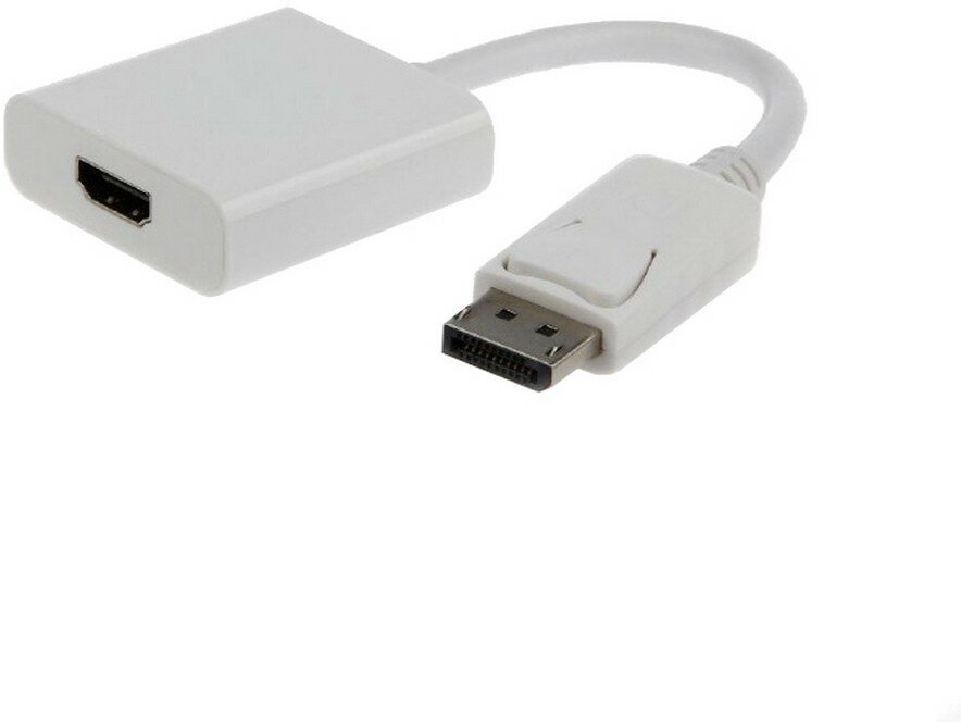 Переходник Cablexpert Переходник DisplayPort - HDMI Cablexpert A-DPM-HDMIF-002-W 20M/19F, белый, пакет (078733)