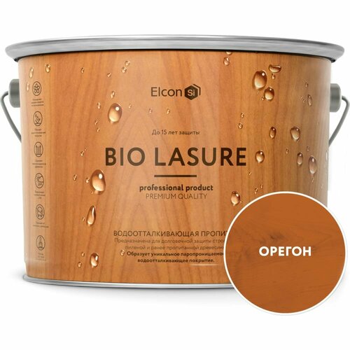 Водоотталкивающая пропитка для дерева Elcon Bio Lasure водоотталкивающая пропитка elcon bio lasure для дерева палисандр 0 9 л 00 00461944