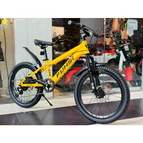 Велосипед горный скоростной FUNSI 617 7s 20 дюймов детский мужской и женский для прогулки скоростной спортивный велик желтый 23990₽