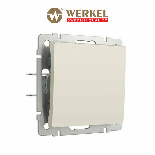 фото Выключатель одноклавишный werkel w1110062 айвори матовый ip20