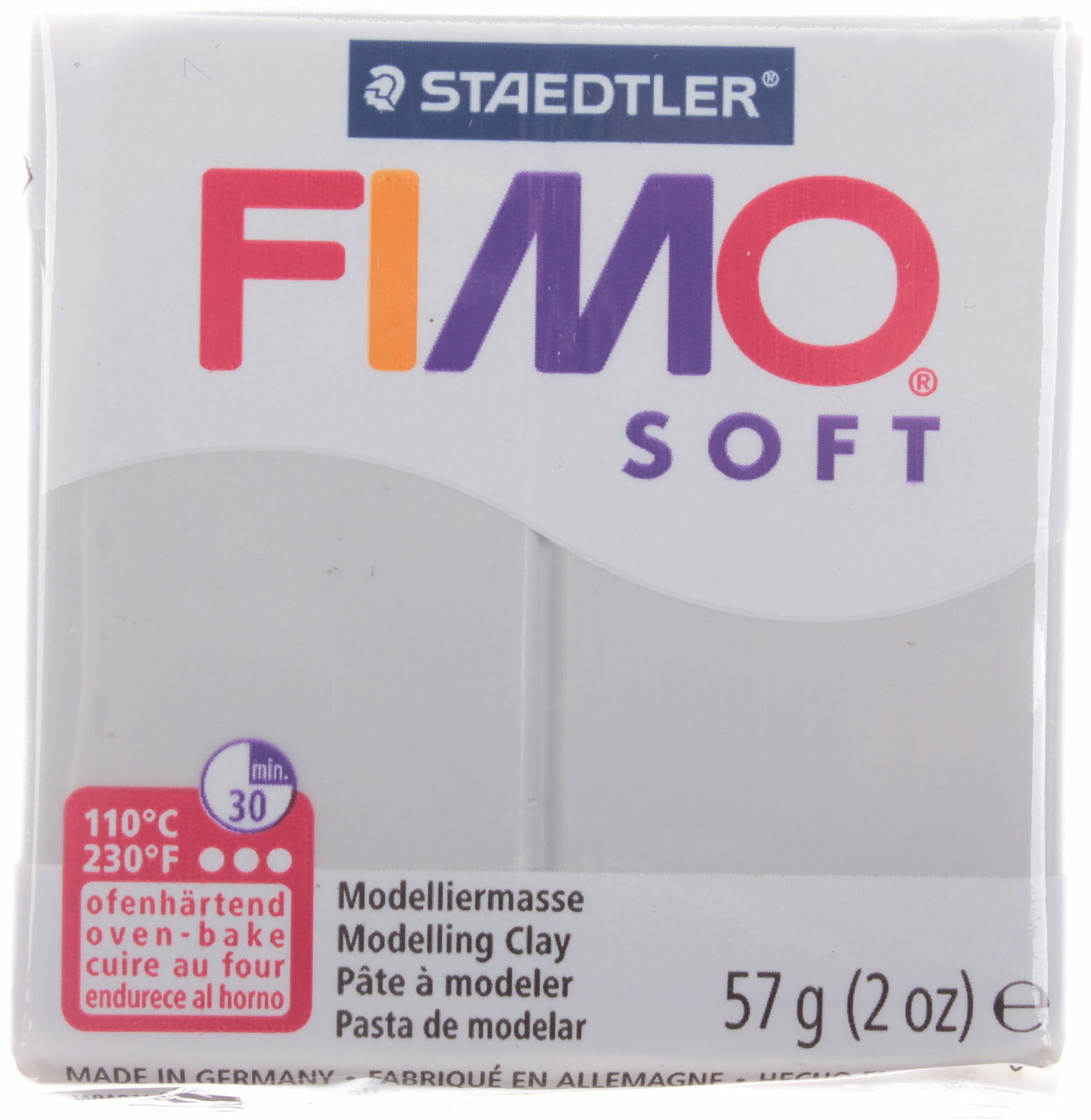 Полимерная глина FIMO Soft, серый дельфин (80), 57г, 1шт