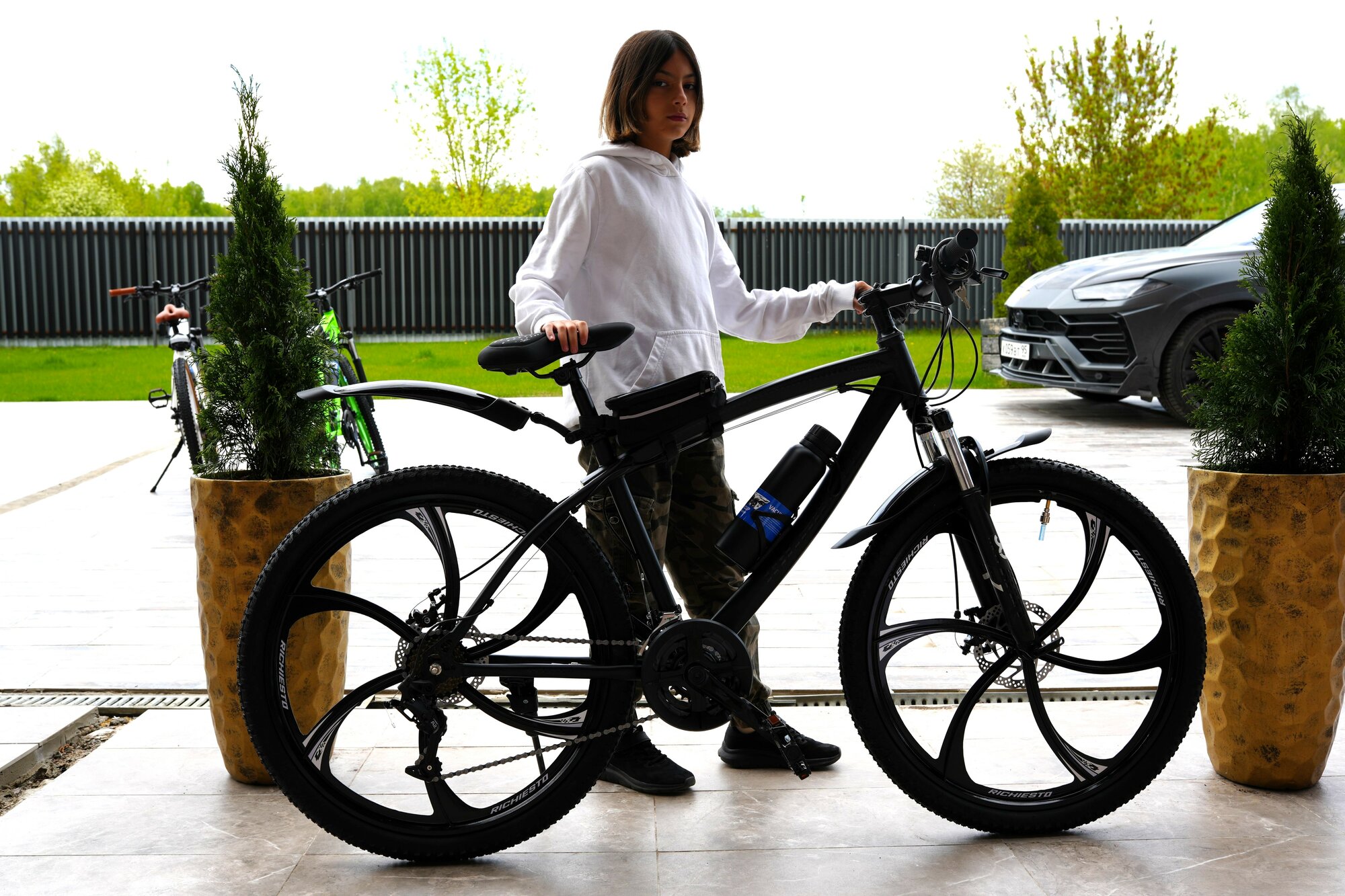 фото Велосипед Richiesto 26 колёса литые Алюминиевые диски Рама 18" Горный Взрослый Подростковый Спортивный, черный