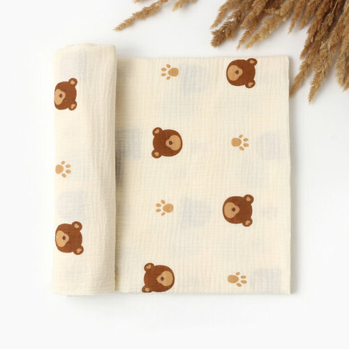 Пеленка двухслойная Крошка Я Bear 130х100см муслин100 хлопок 2101₽