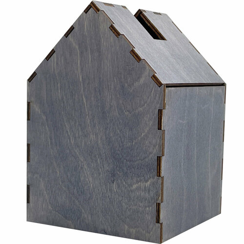 Диспенсер для бумажных салфеток в квадратной коробке, настольный, домик, цвет эбеновое дерево