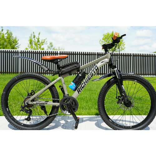 Велосипед горный Richiesto 24 алюминиевый Подростковый детский Унисекс зеленыйкоричневый 24500₽